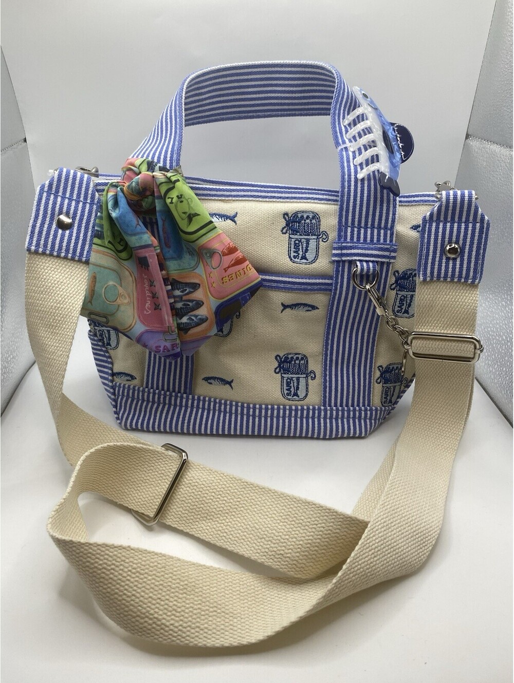 Madden Girl Sardine Bag Mini Tote With Accessories Crossbody NWT Bag Charm Read